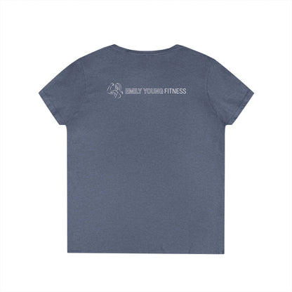 Emily Young Fitness - "PowHERful V‑Neck Tee — Women’s Empowerment Fitness Shirt