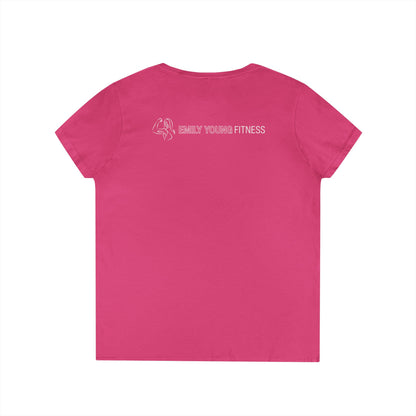 Emily Young Fitness - "PowHERful V‑Neck Tee — Women’s Empowerment Fitness Shirt