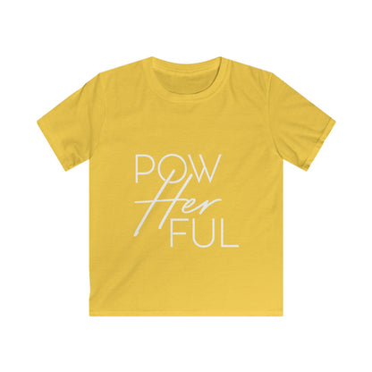 Emily Young Fitness Kids Tee — "PowHerFul" Motivational Youth Fitness Shirt