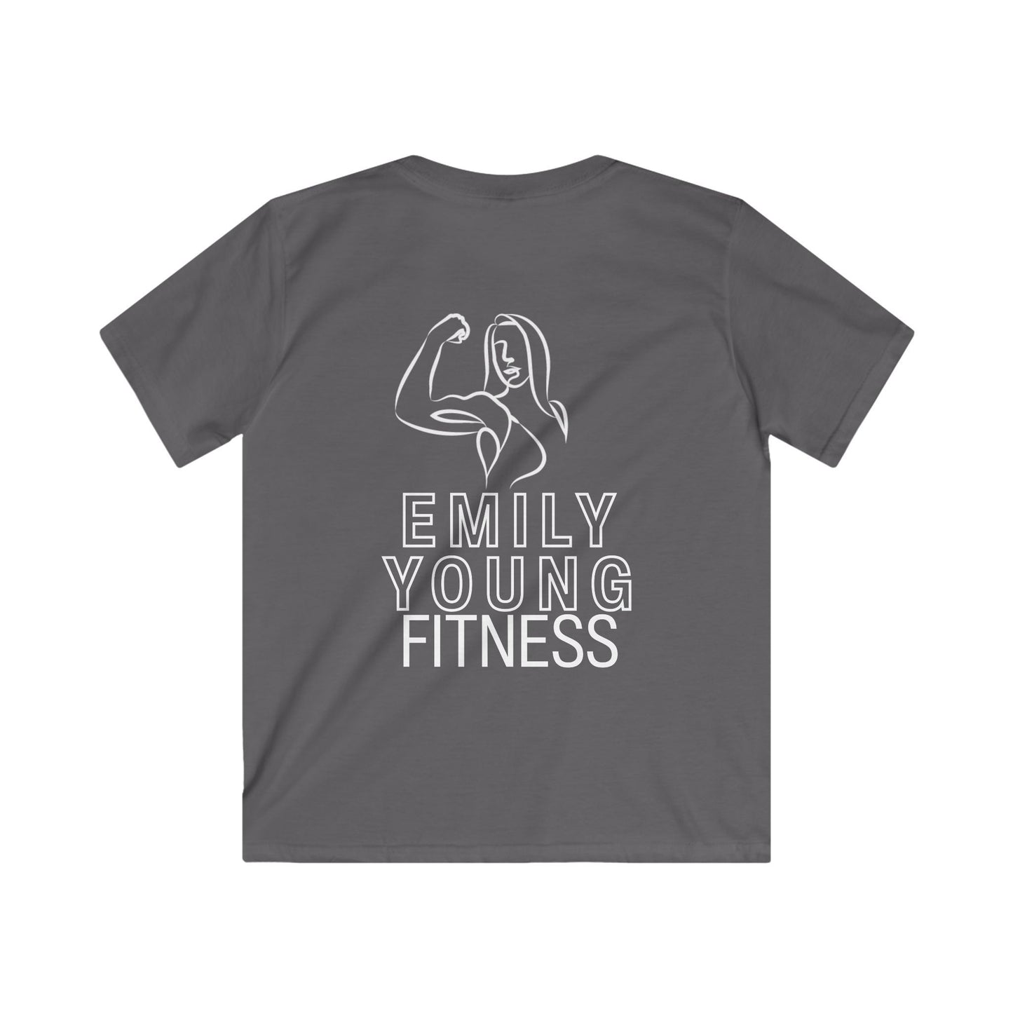 Emily Young Fitness Kids Tee — "PowHerFul" Motivational Youth Fitness Shirt