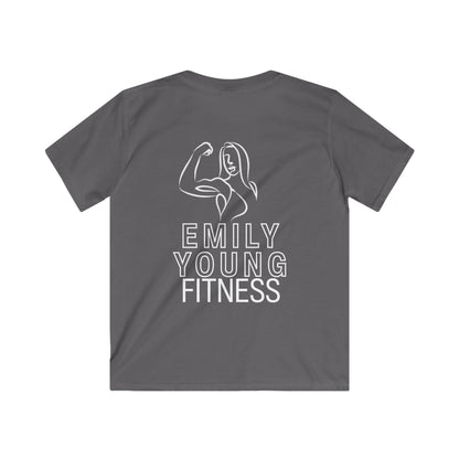 Emily Young Fitness Kids Tee — "PowHerFul" Motivational Youth Fitness Shirt