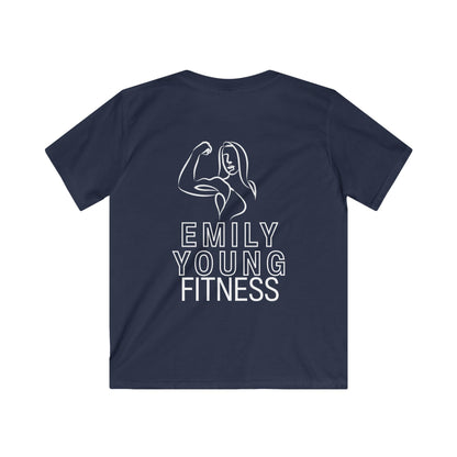 Emily Young Fitness Kids Tee — "PowHerFul" Motivational Youth Fitness Shirt