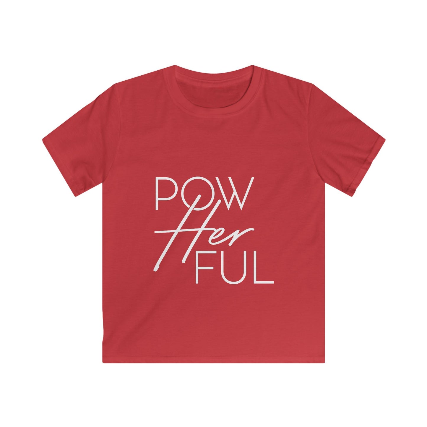 Emily Young Fitness Kids Tee — "PowHerFul" Motivational Youth Fitness Shirt