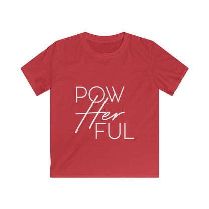 Emily Young Fitness Kids Tee — "PowHerFul" Motivational Youth Fitness Shirt