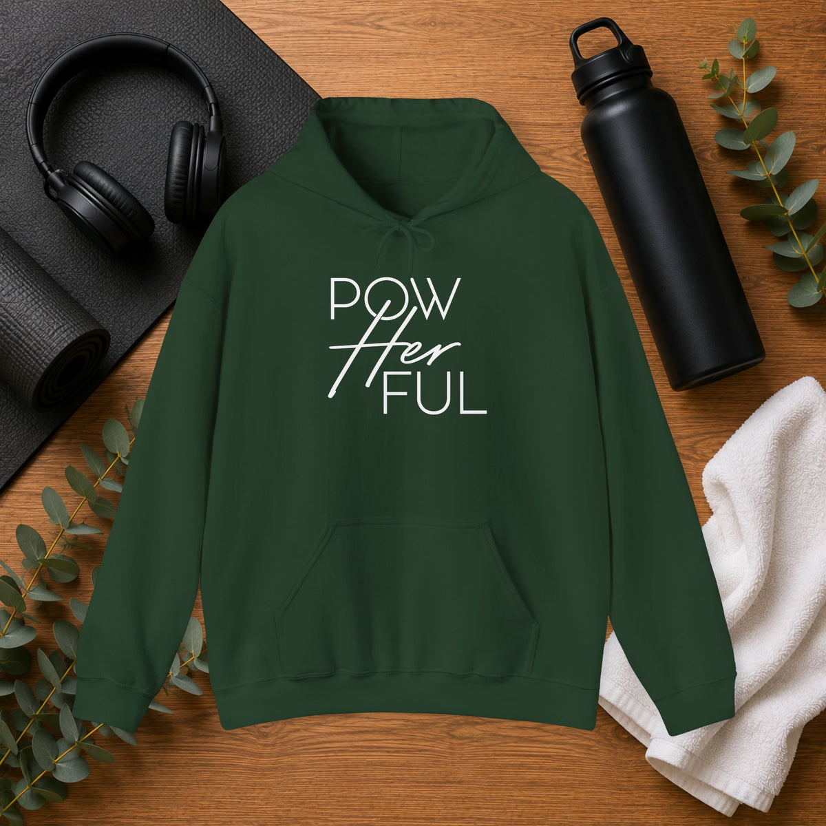 Copy of Emily Young Fitness PowHerFul Hoodie — Motivational Trainer Hoodie for Women