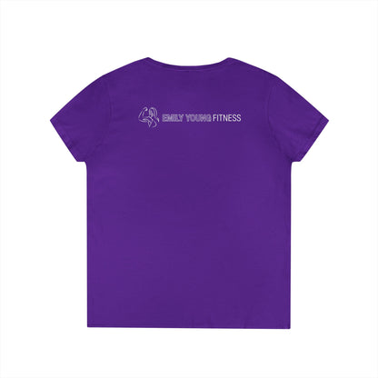 Emily Young Fitness - "PowHERful V‑Neck Tee — Women’s Empowerment Fitness Shirt