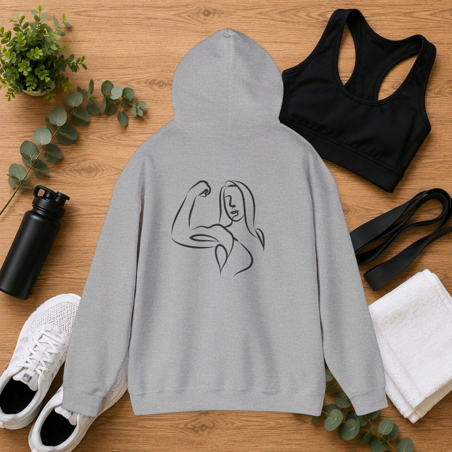 Emily Young Fitness — Women's Strength Line Drawing Graphic Hoodie