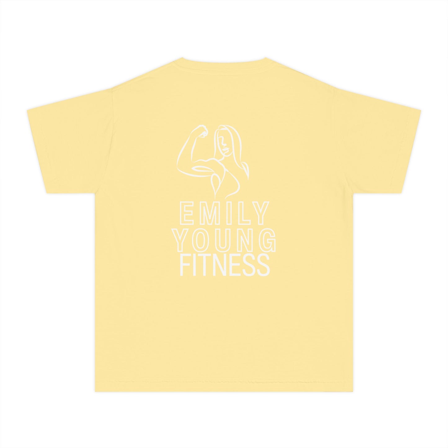 Emily Young Fitness Youth Tee — "LIKE A GIRL" Graphic Workout Shirt
