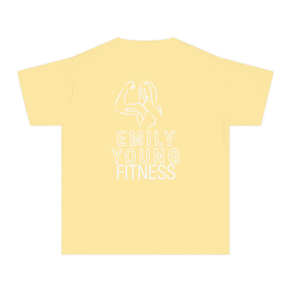 Emily Young Fitness Youth Tee — "LIKE A GIRL" Graphic Workout Shirt