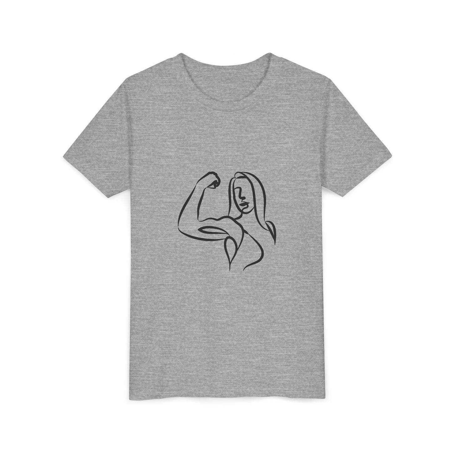 Youth Tee — Minimalist Female Fitness Graphic, 'Emily Young Fitness' Back Logo