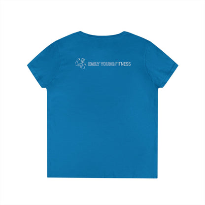 Emily Young Fitness - "PowHERful V‑Neck Tee — Women’s Empowerment Fitness Shirt