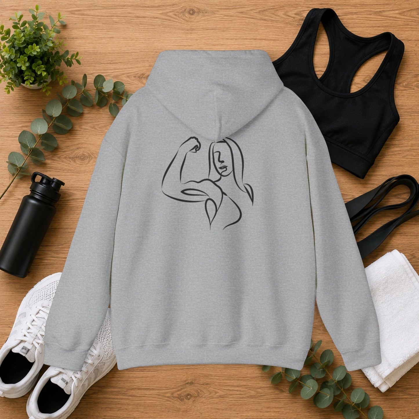 Emily Young Fitness — Women's Strength Line Drawing Graphic Hoodie