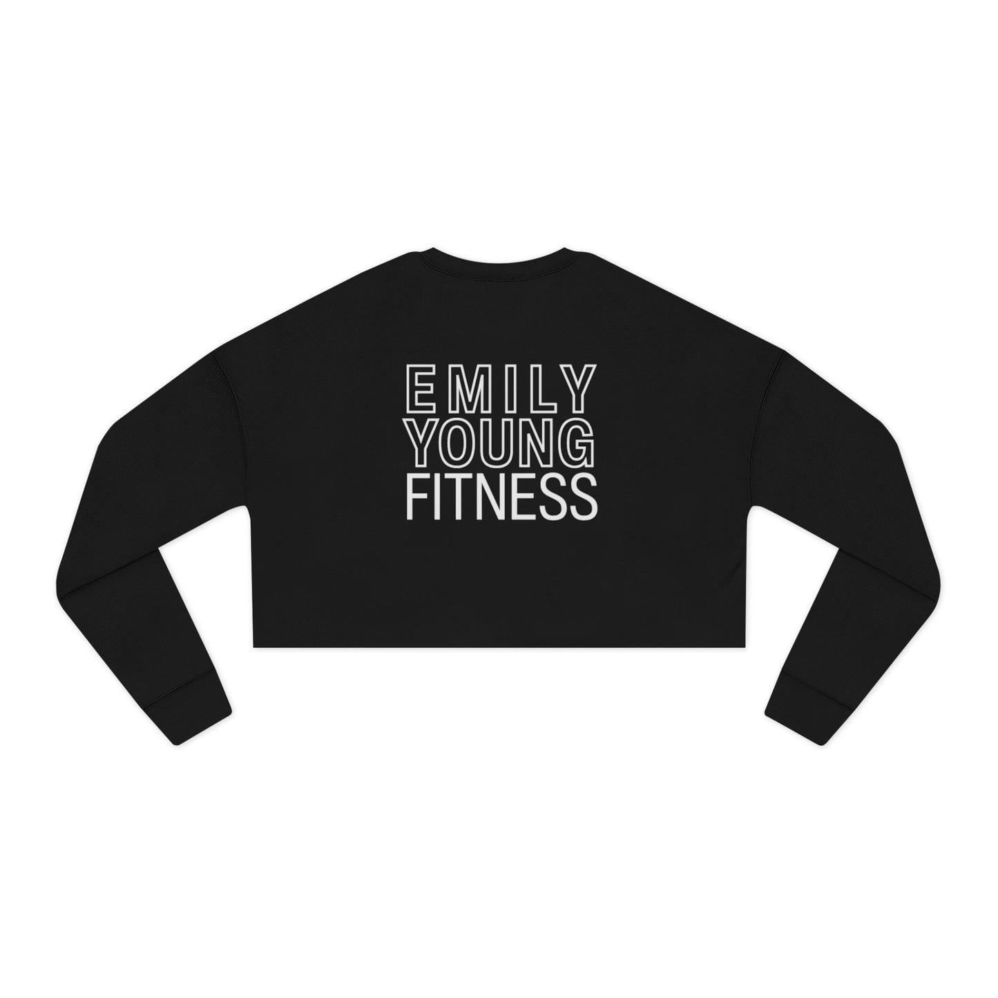 Emily Young Fitness — Women's Cropped Sweatshirt "Strong Woman" Line Drawing Minimalist Gym Top