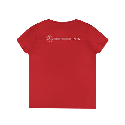 Emily Young Fitness - "PowHERful V‑Neck Tee — Women’s Empowerment Fitness Shirt