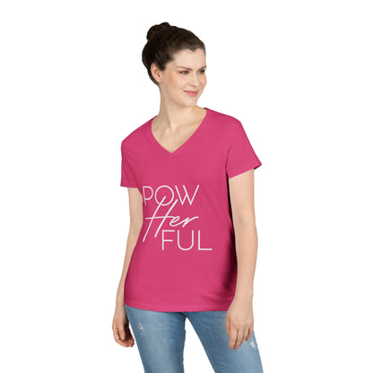 Emily Young Fitness - "PowHERful V‑Neck Tee — Women’s Empowerment Fitness Shirt
