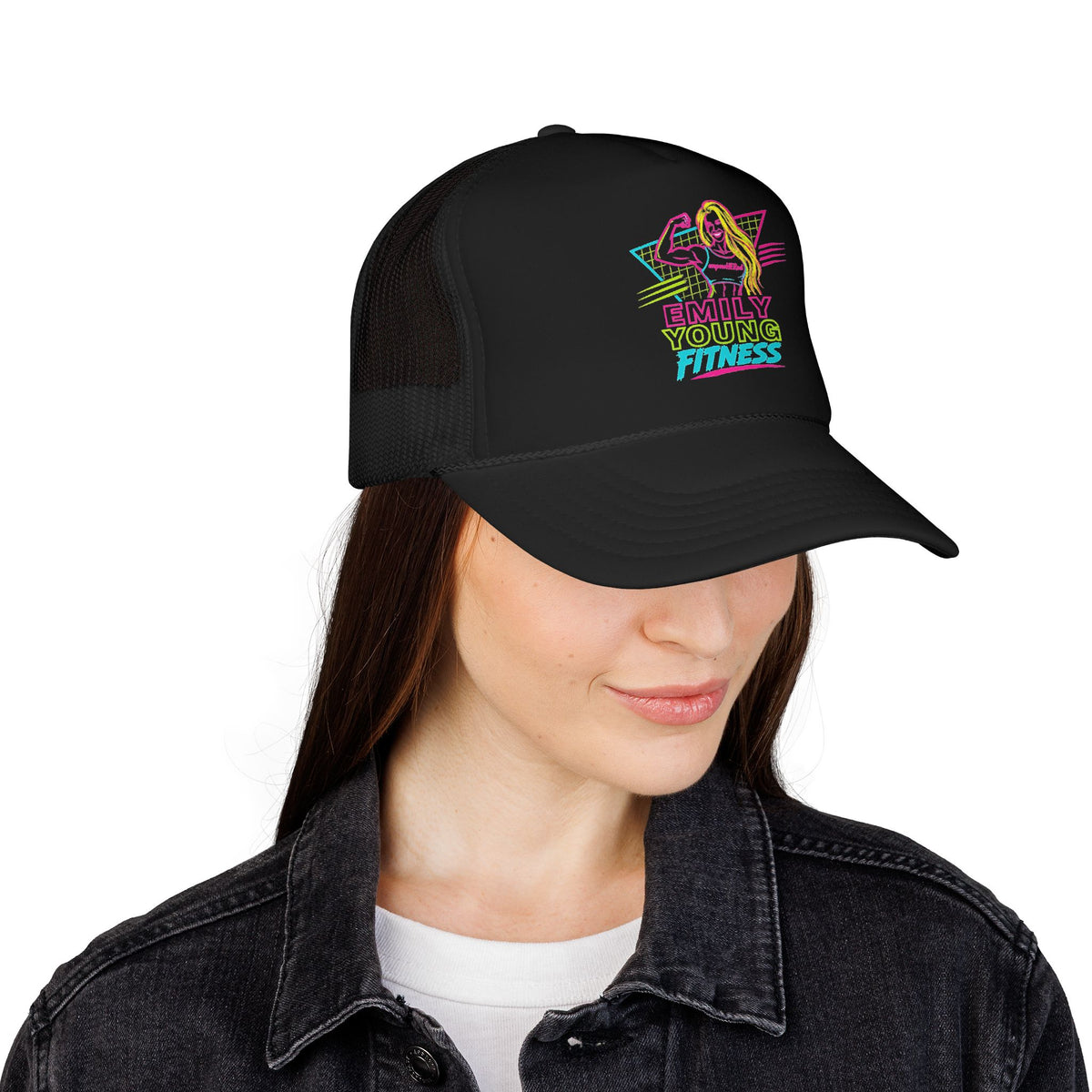 Emily Young Fitness - Retro Neon Fitness Trucker Mesh Hat
