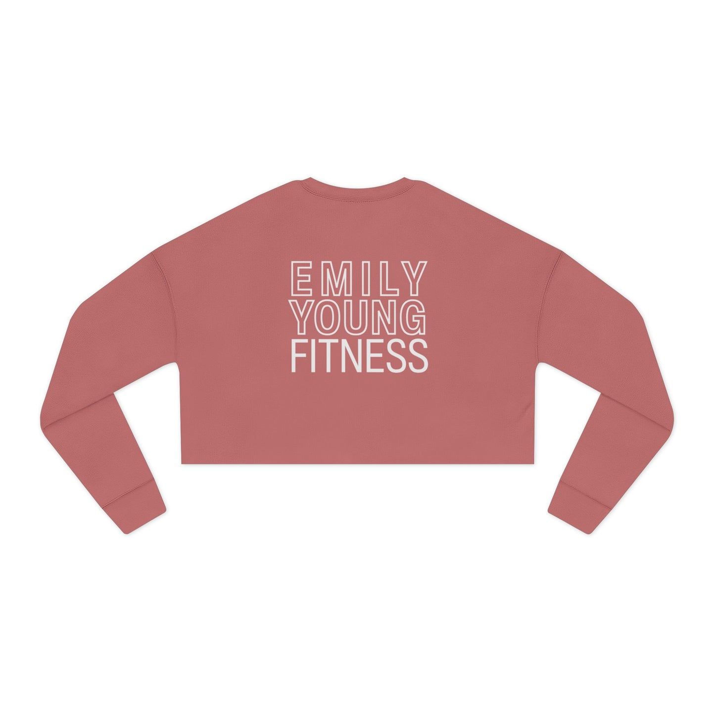 Emily Young Fitness — Women's Cropped Sweatshirt "Strong Woman" Line Drawing Minimalist Gym Top