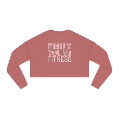 Emily Young Fitness — Women's Cropped Sweatshirt "Strong Woman" Line Drawing Minimalist Gym Top
