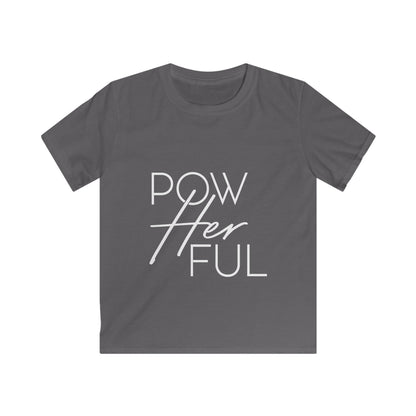 Emily Young Fitness Kids Tee — "PowHerFul" Motivational Youth Fitness Shirt