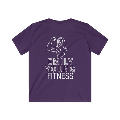 Emily Young Fitness Kids Tee — "PowHerFul" Motivational Youth Fitness Shirt