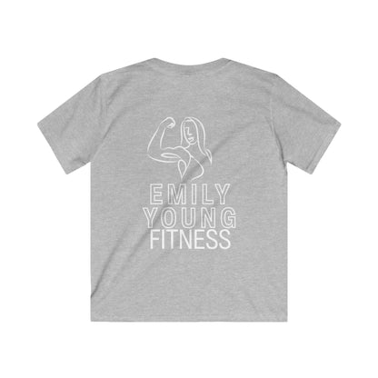 Emily Young Fitness Kids Tee — "PowHerFul" Motivational Youth Fitness Shirt