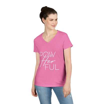Emily Young Fitness - "PowHERful V‑Neck Tee — Women’s Empowerment Fitness Shirt