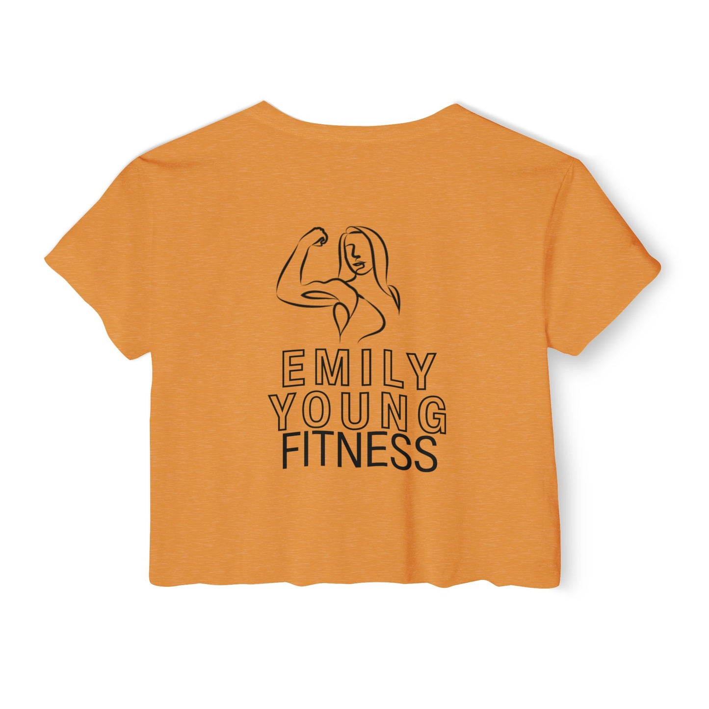 Emily Young Fitness Women's Crop Top — 'Woman' Script Graphic