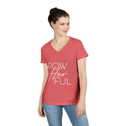 Emily Young Fitness - "PowHERful V‑Neck Tee — Women’s Empowerment Fitness Shirt