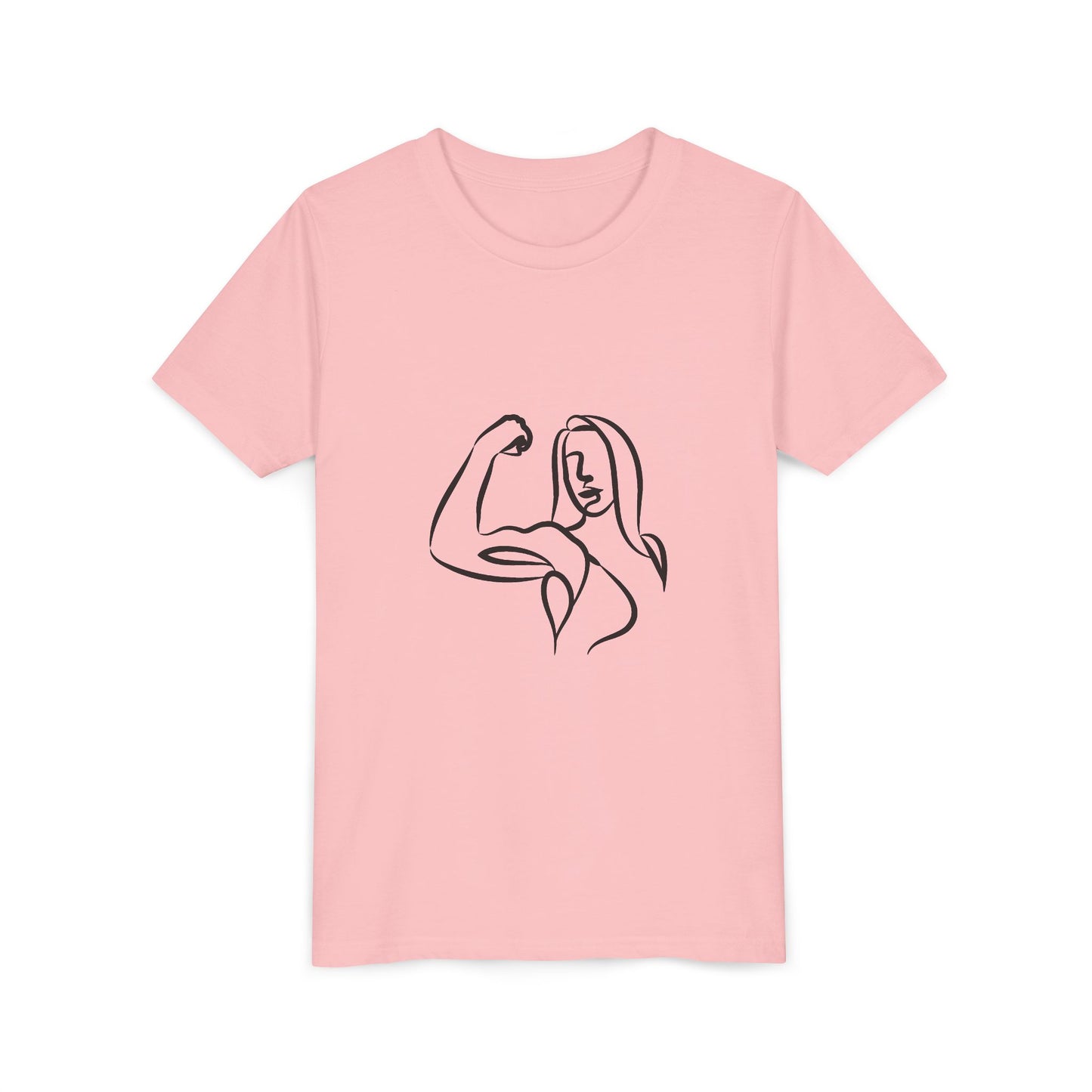 Youth Tee — Minimalist Female Fitness Graphic, 'Emily Young Fitness' Back Logo