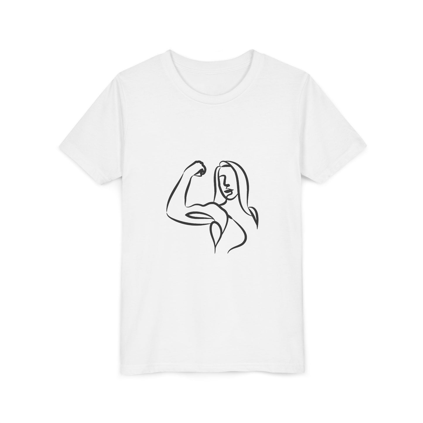 Youth Tee — Minimalist Female Fitness Graphic, 'Emily Young Fitness' Back Logo