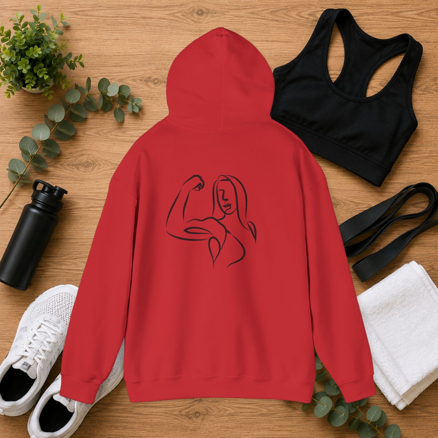 Emily Young Fitness — Women's Strength Line Drawing Graphic Hoodie