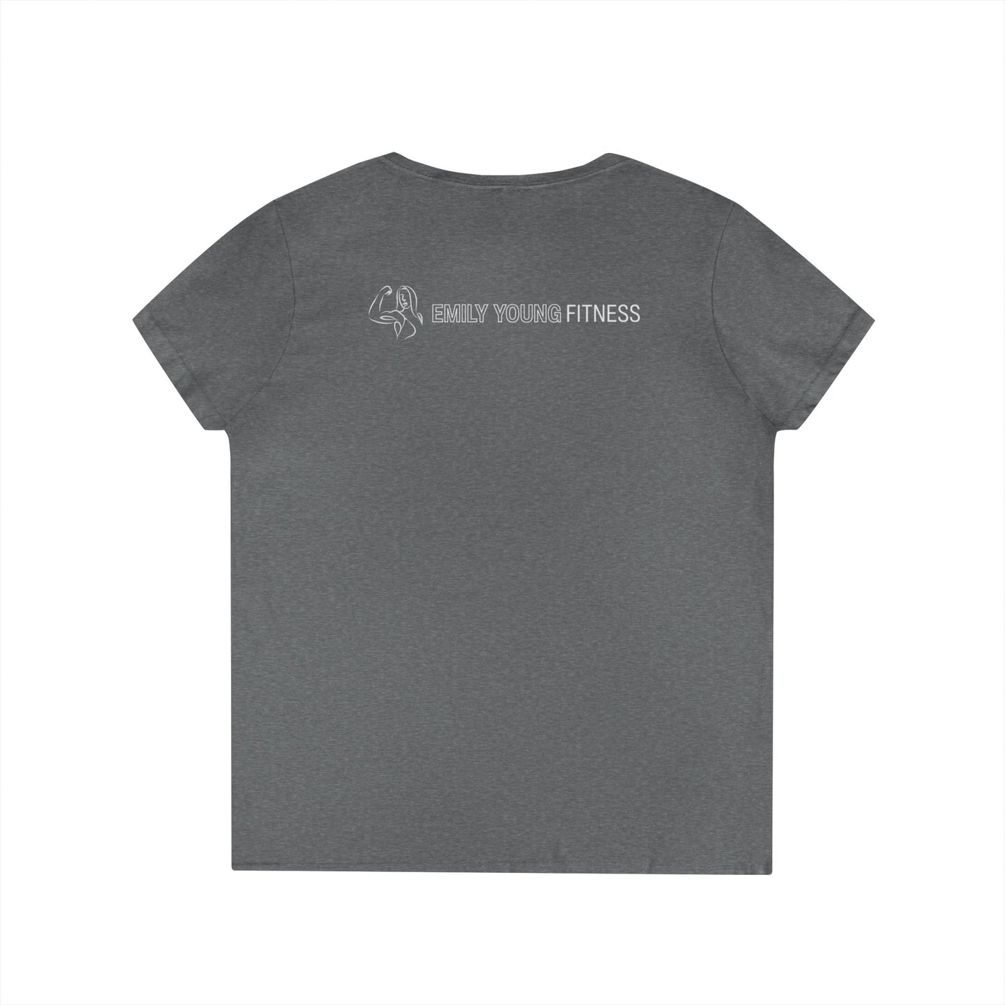 Emily Young Fitness - "PowHERful V‑Neck Tee — Women’s Empowerment Fitness Shirt