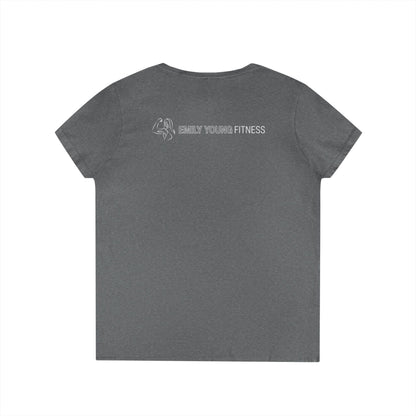Emily Young Fitness - "PowHERful V‑Neck Tee — Women’s Empowerment Fitness Shirt