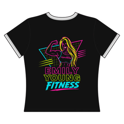 Women's Ringer Tee — 'Babes of Steel' Neon Fitness Graphic Tee