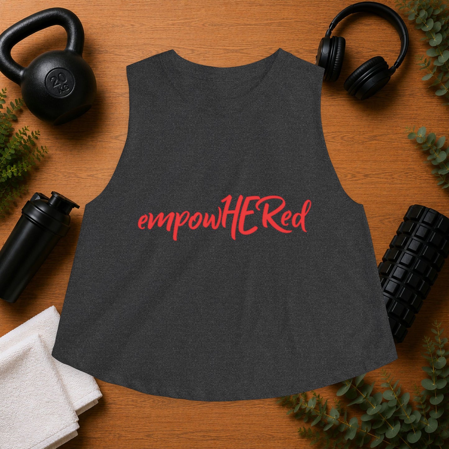 Emily Young Fitness — empowHERed Women's Crop Top (Athletic Raw-Edge Workout Tank)