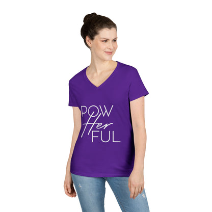 Emily Young Fitness - "PowHERful V‑Neck Tee — Women’s Empowerment Fitness Shirt