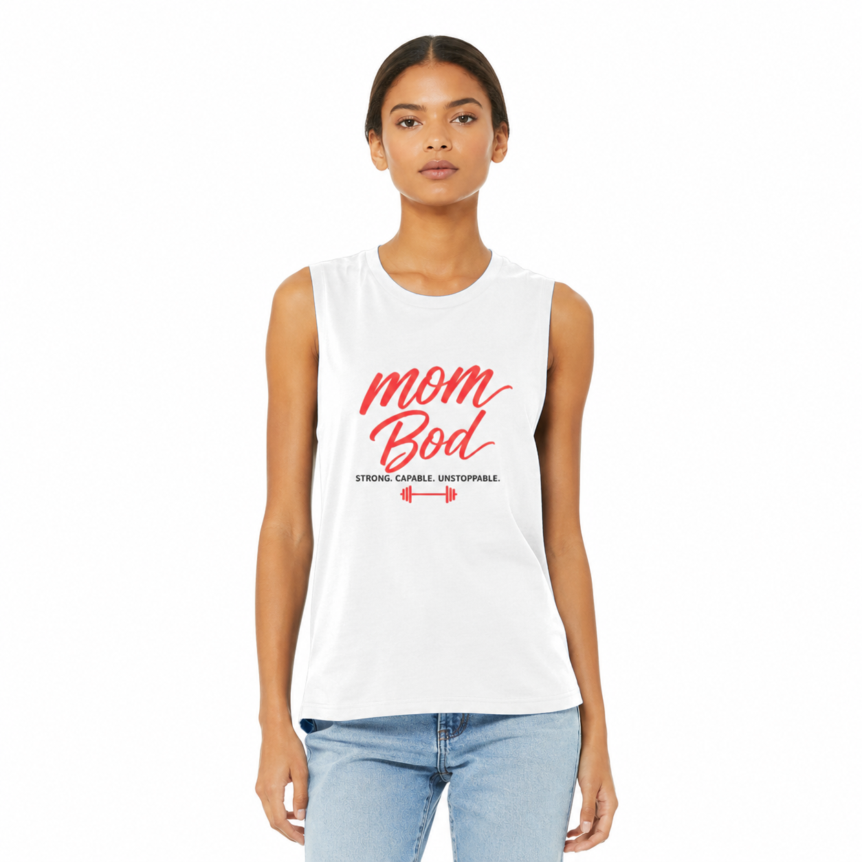 Emily Young Fitness - Mom Bod Muscle Tank — "Strong. Capable. Unstoppable." Fitness Tank Top for Active Moms