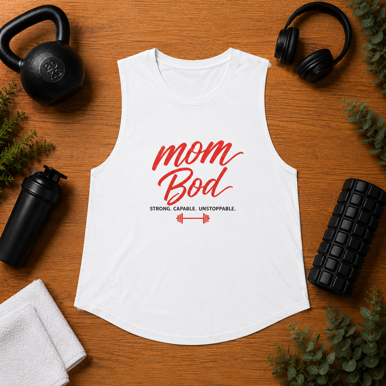 Emily Young Fitness - Mom Bod Muscle Tank — "Strong. Capable. Unstoppable." Fitness Tank Top for Active Moms