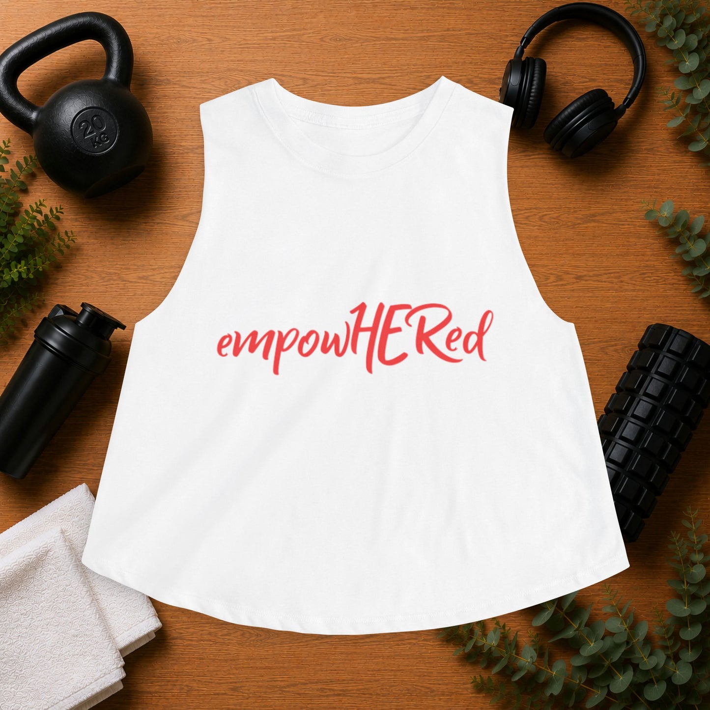 Emily Young Fitness — empowHERed Women's Crop Top (Athletic Raw-Edge Workout Tank)