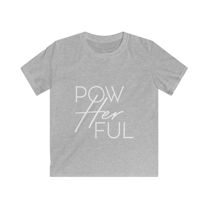 Emily Young Fitness Kids Tee — "PowHerFul" Motivational Youth Fitness Shirt