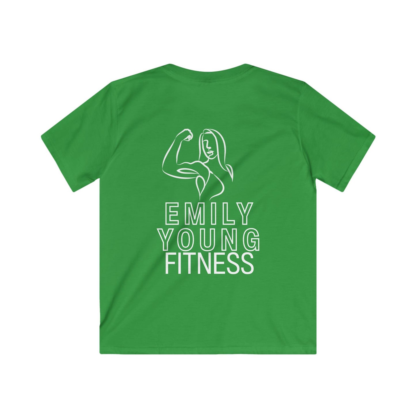 Emily Young Fitness Kids Tee — "PowHerFul" Motivational Youth Fitness Shirt