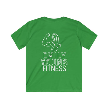 Emily Young Fitness Kids Tee — "PowHerFul" Motivational Youth Fitness Shirt