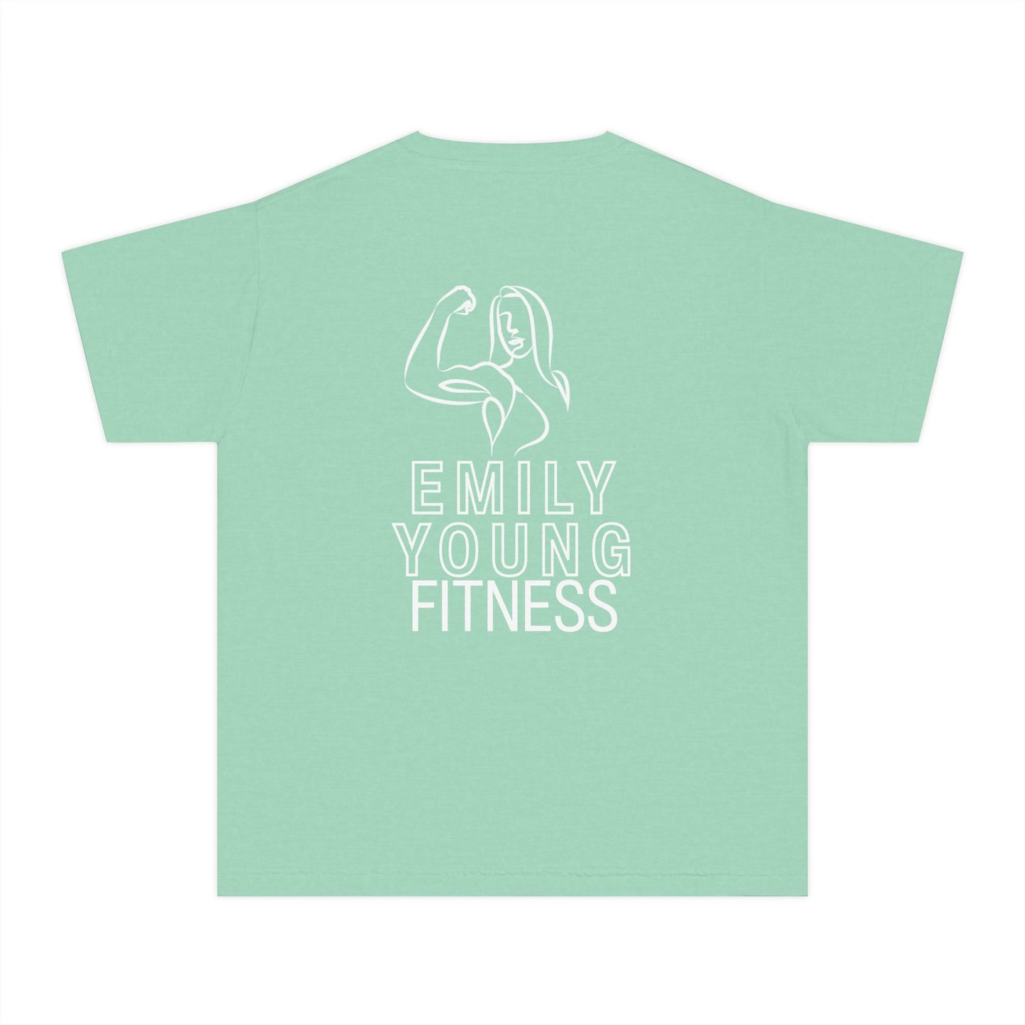 Emily Young Fitness Youth Tee — "LIKE A GIRL" Graphic Workout Shirt