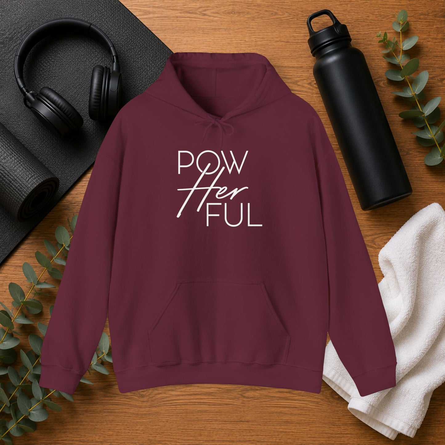 Emily Young Fitness PowHerFul Hoodie — Motivational Trainer Hoodie for Women
