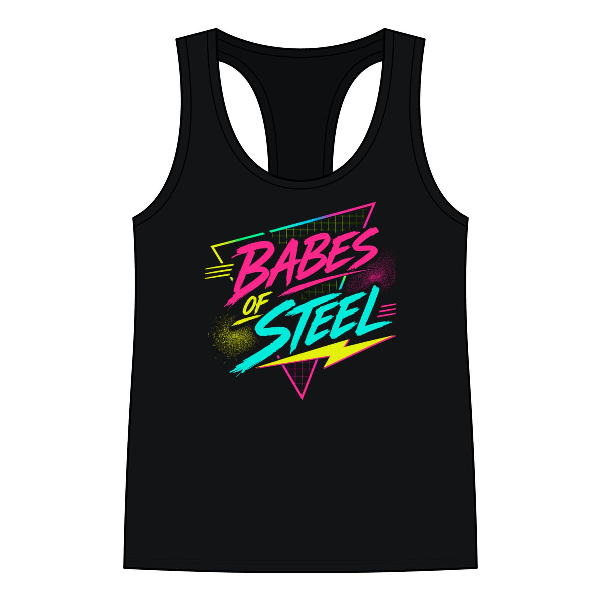 Babes of Steel Racerback Tank — Emily Young Fitness Neon Gym Tank Top