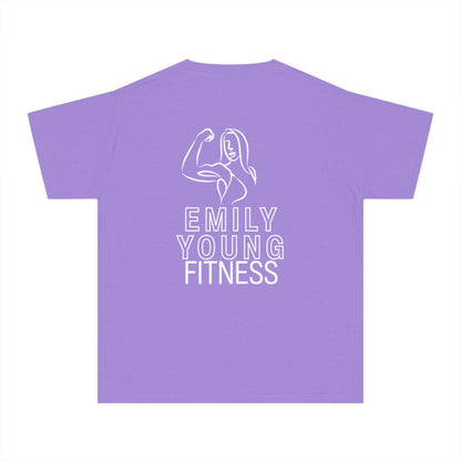 Emily Young Fitness Youth Tee — "LIKE A GIRL" Graphic Workout Shirt