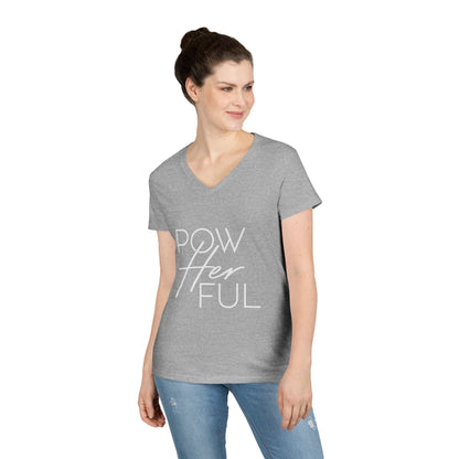 Emily Young Fitness - "PowHERful V‑Neck Tee — Women’s Empowerment Fitness Shirt