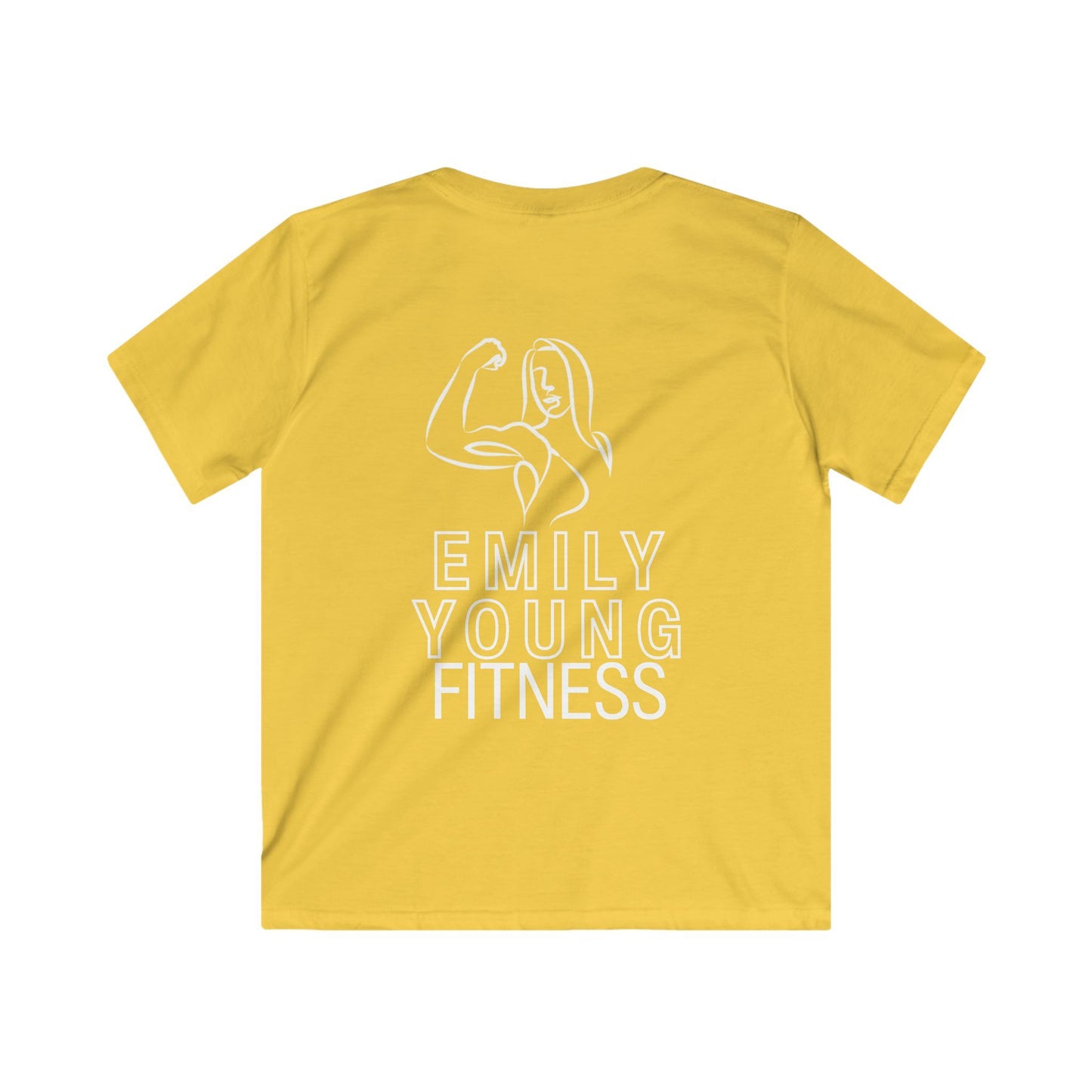 Emily Young Fitness Kids Tee — "PowHerFul" Motivational Youth Fitness Shirt