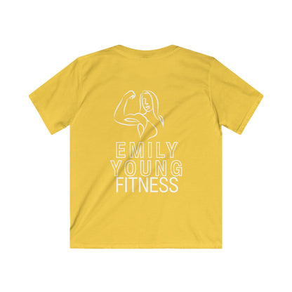 Emily Young Fitness Kids Tee — "PowHerFul" Motivational Youth Fitness Shirt