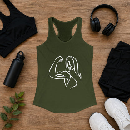 Emily Young Fitness - Line Drawing Women's Ideal Racerback Tank